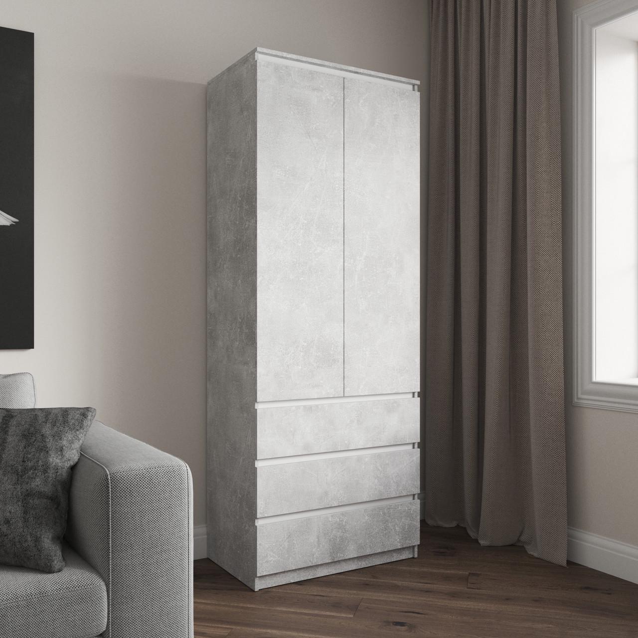 Шафа гардеробна Вайс R-16 802х500х2110 мм Бетон/Білі планки (30834958) - фото 1 Шафа гардеробна Вайс R-16 802х500х2110 мм Бетон/Білі планки (30834958) - фото 1