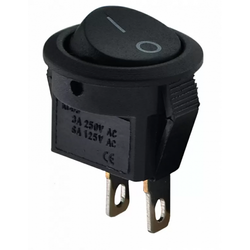 Переключатель одноклавишный АСКО-УКРЕМ KCD5-2-101 B/B мини Черный (27878457)