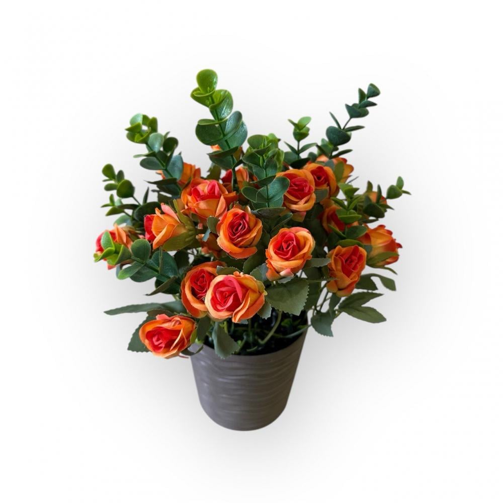Букет розы малой в кашпо ПЛАСТМАКС Оранжевый (R0305) Букет розы малой в кашпо ПЛАСТМАКС Оранжевый (R0305)