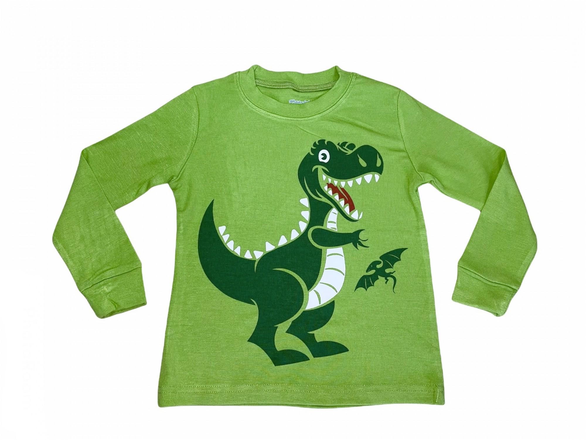 Пижама для мальчика динозаврик 92 см Зеленый (24175734) - фото 2 Пижама для мальчика динозаврик 92 см Зеленый (24175734) - фото 2
