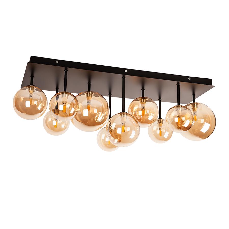 Люстра потолочная Levistella 999X7253F-10 BK/BR плафоны коричневые Черный Люстра потолочная Levistella 999X7253F-10 BK/BR плафоны коричневые Черный