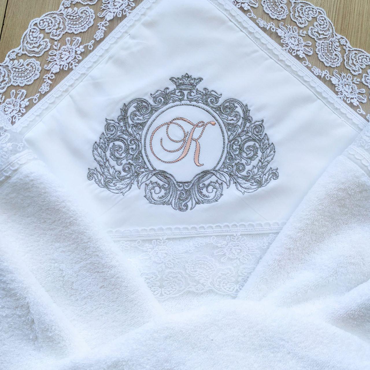 Набор для крещения именной Барокко с монограммой махровая крыжма/мешочки для локона и хранения (2172836944) - фото 4 Набор для крещения именной Барокко с монограммой махровая крыжма/мешочки для локона и хранения (2172836944) - фото 4