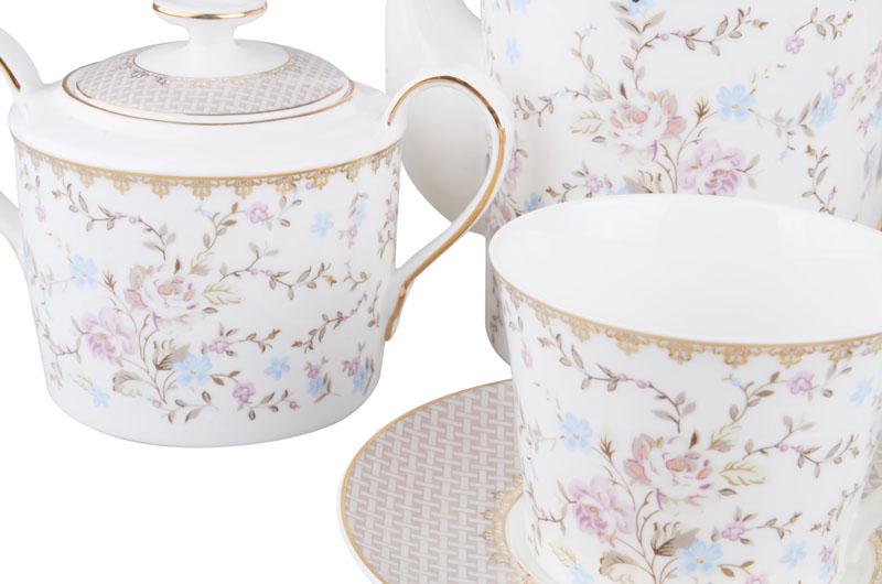 Чайний сервіз Lefard Діана 264-623 на 6 персон з чайником Білий - фото 3 Чайний сервіз Lefard Діана 264-623 на 6 персон з чайником Білий - фото 3