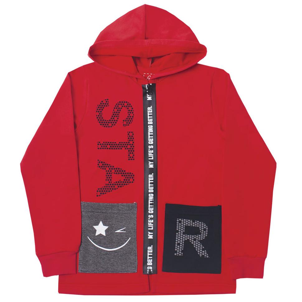 Кофта детская хлопковая для девочки на змейке Gabbi KR-18-18 Звездная 122 см Коралловый (11425)