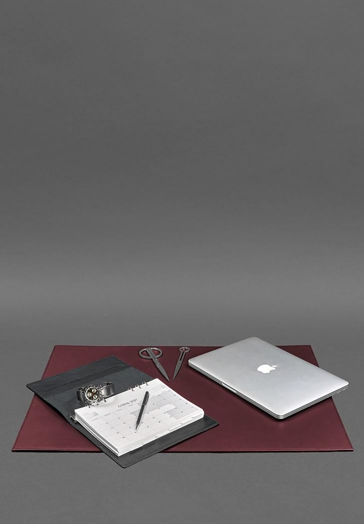 Накладка на стол руководителя кожаная 1.0 Бордовый (A-027165) - фото 2