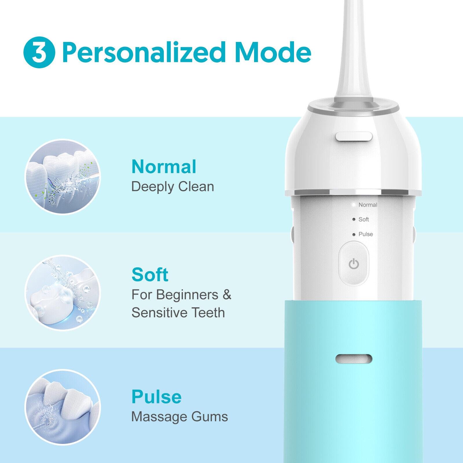 Ирригатор для полости рта портативный Portable Oral Irrigator и 4 сменные насадки Голубой - фото 10