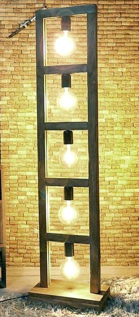 Светильник напольный из дерева Брэдли Мокко (НПС-000210)