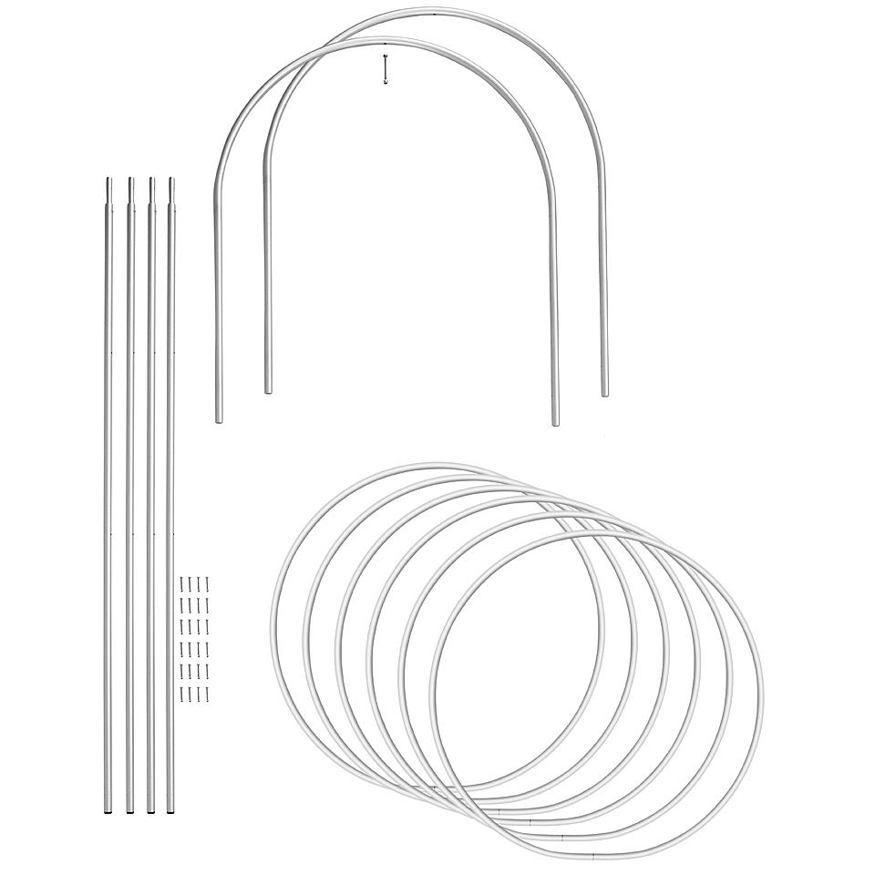 Опора для растений арочно-кольцевая на шесть колец 2900х800х800 мм (АКО-D16/13-2900*800/6) - фото 3