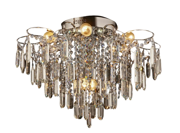 Люстра с хрустальными подвесами Sirius светодиодный модуль с Е 27 Золотой (В Е1829/4+4 AB)