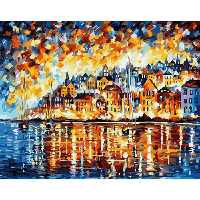 Картина по номерам Идейка Горящие цвета города 40x50 см (skl-КНО3551)