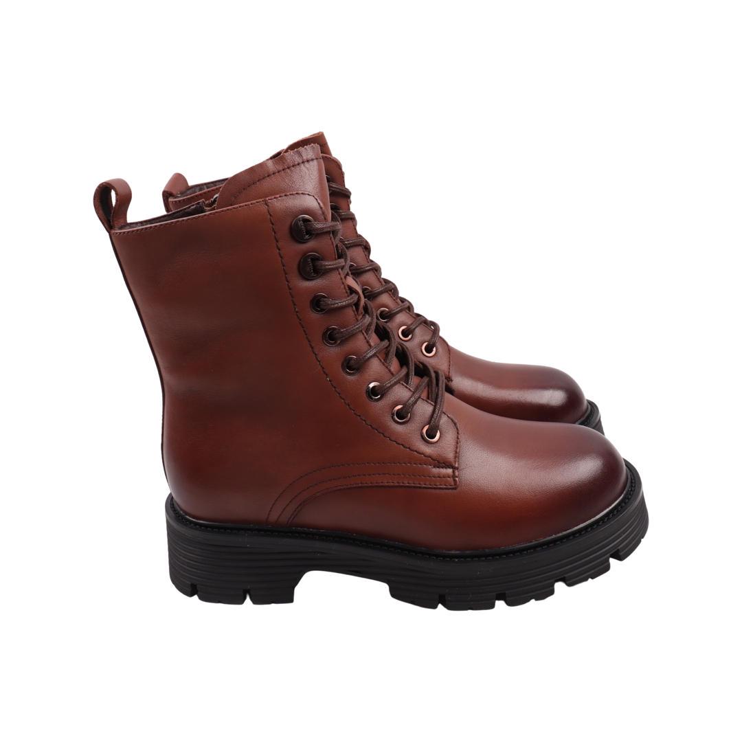 Ботинки женские Berisstini из кожи р. 37 Коричневый (121-23ZHC)