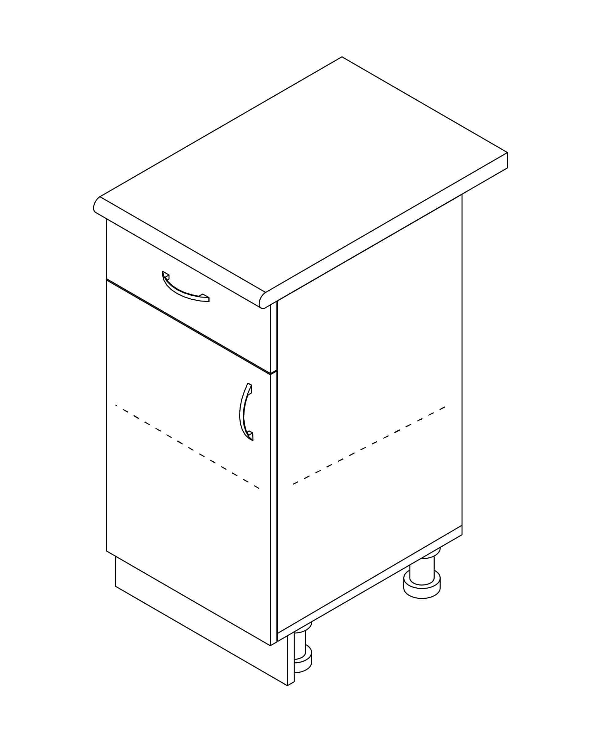 Тумба однодверна МАКСІ-МЕблі з одним ящиком зі стільницею 1-й кат.складська програма 400 Дуб сонома/Білий гладкий (70095) - фото 7 Тумба однодверна МАКСІ-МЕблі з одним ящиком зі стільницею 1-й кат.складська програма 400 Дуб сонома/Білий гладкий (70095) - фото 7