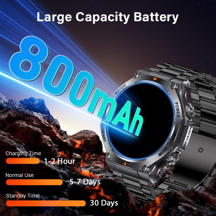 Смарт-годинник UWatch Smart Mevaden Ultra Black Steel з ремінцями 2 шт. (2043) - фото 5 Смарт-годинник UWatch Smart Mevaden Ultra Black Steel з ремінцями 2 шт. (2043) - фото 5