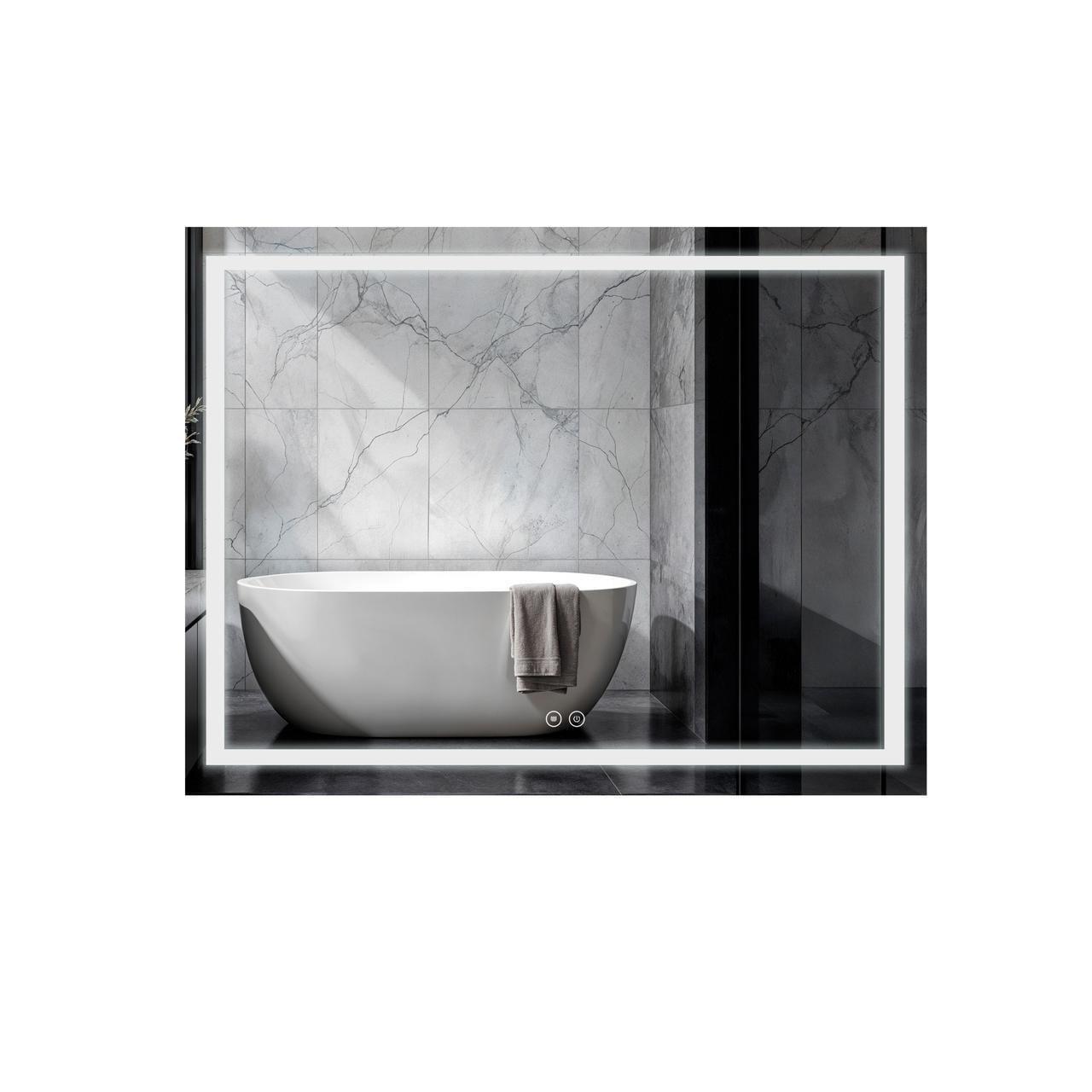 Зеркало для ванной комнаты Qtap Mideya DC-F613 LED-подсветка Touch/антизапотевание/димер/регулировка яркости 700х500 мм (QT2078NCF7050W)