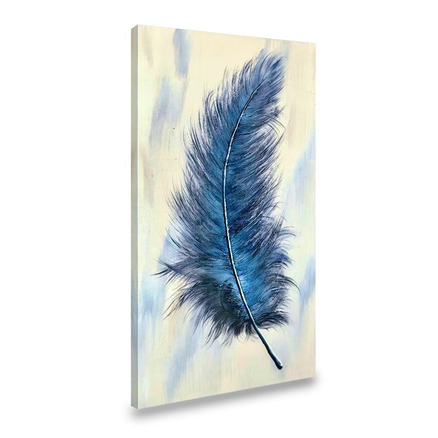 Картина на полотні Повітряне синє перо птаха 80x40 см (273VP_L)