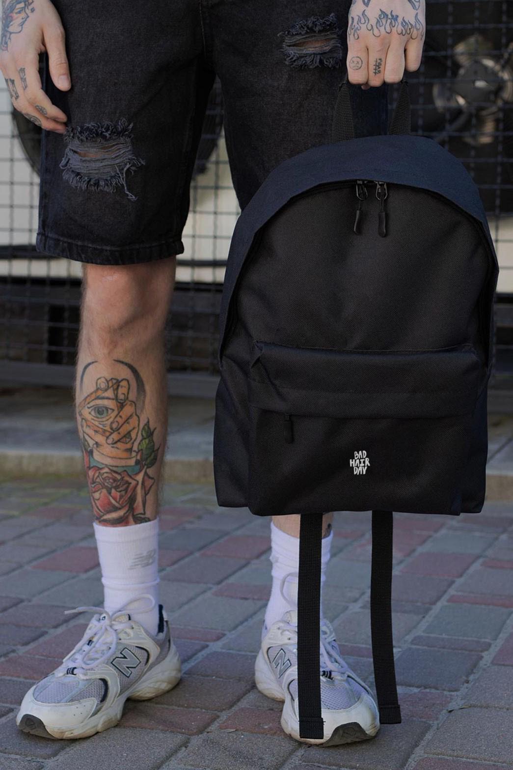 Рюкзак повседневный Without Compact унисекс с принтом BadHair Black (8049936)