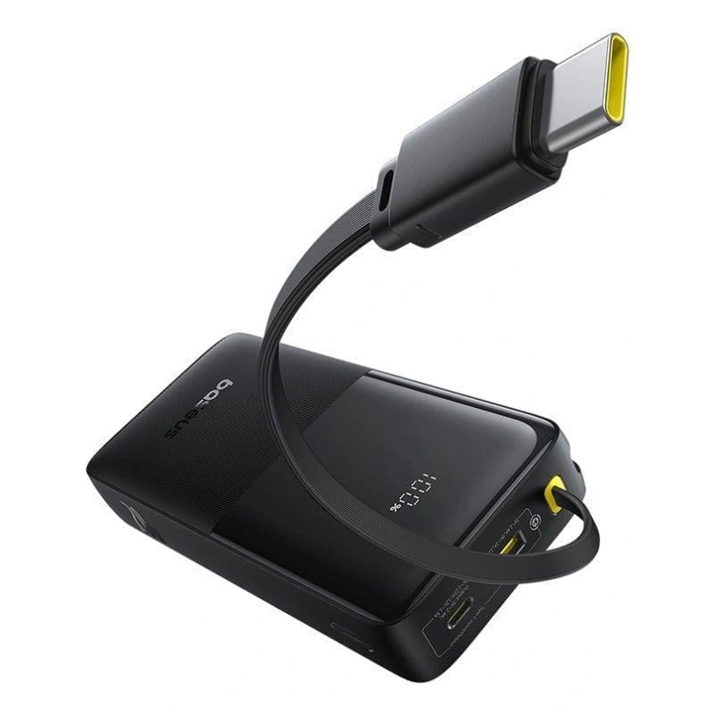 Зовнішній акумулятор BASEUS Bipow 2 20000 mAh 20W з вбудованим кабелем Чорний (2702719814)