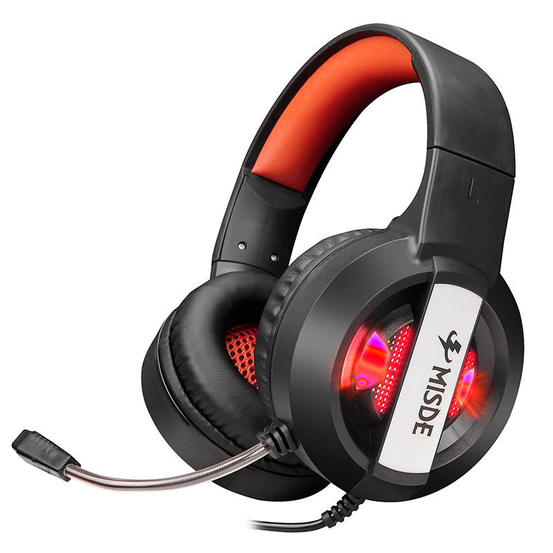 Наушники игровые Misde MA8 с RGB подсветкой и микрофоном Red (8c2e70e7)