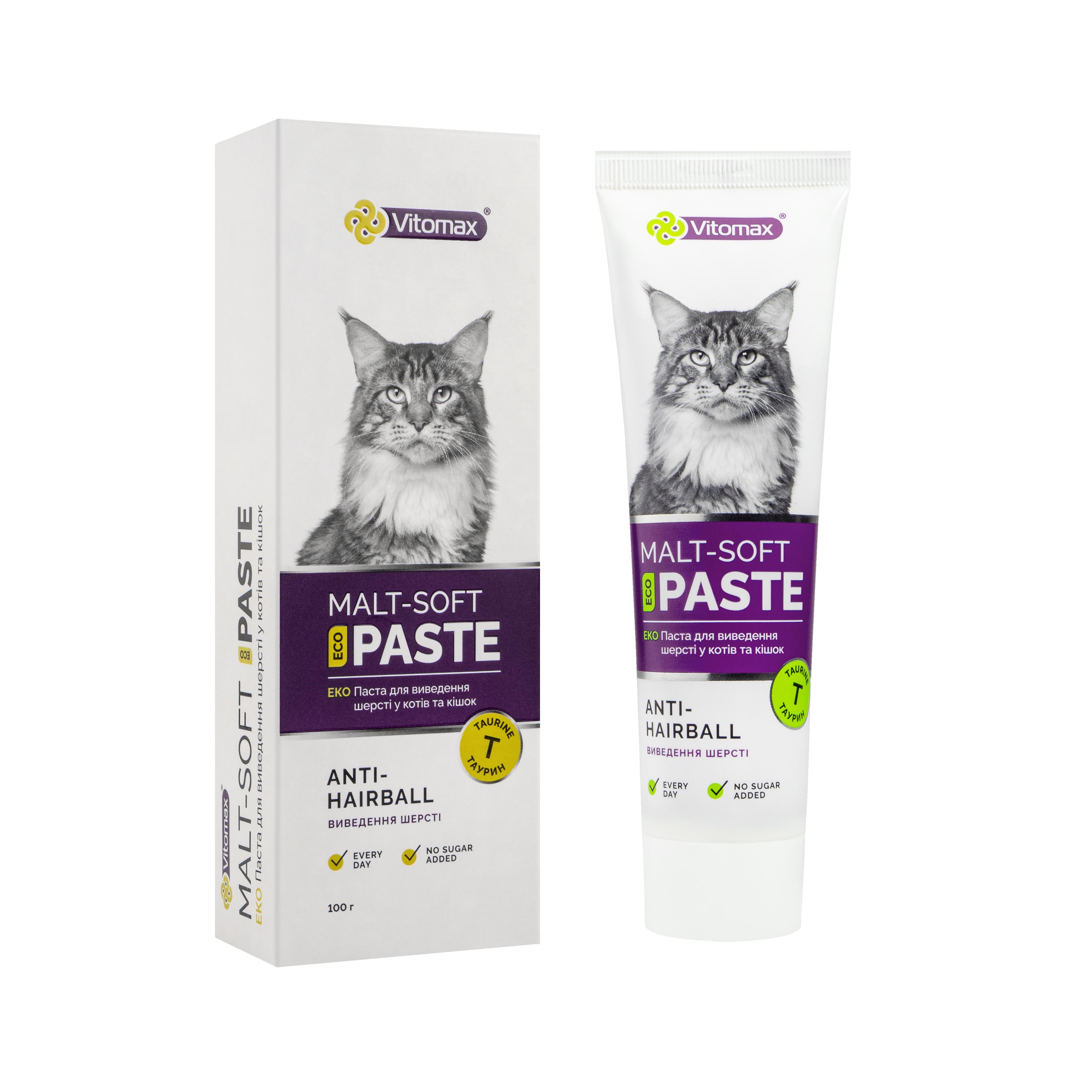 Еко-паста Vitomax Для виведення шерсті зі шлунку котів 100 г (00-00024018)