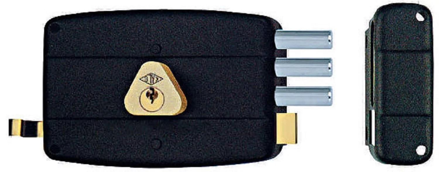 Замок 2001 A 3M накладной сталь окрашенная черной порошковой краской универсальный 70 мм 3 ригеля 5 ключей (1-30065) - фото 4 Замок 2001 A 3M накладной сталь окрашенная черной порошковой краской универсальный 70 мм 3 ригеля 5 ключей (1-30065) - фото 4