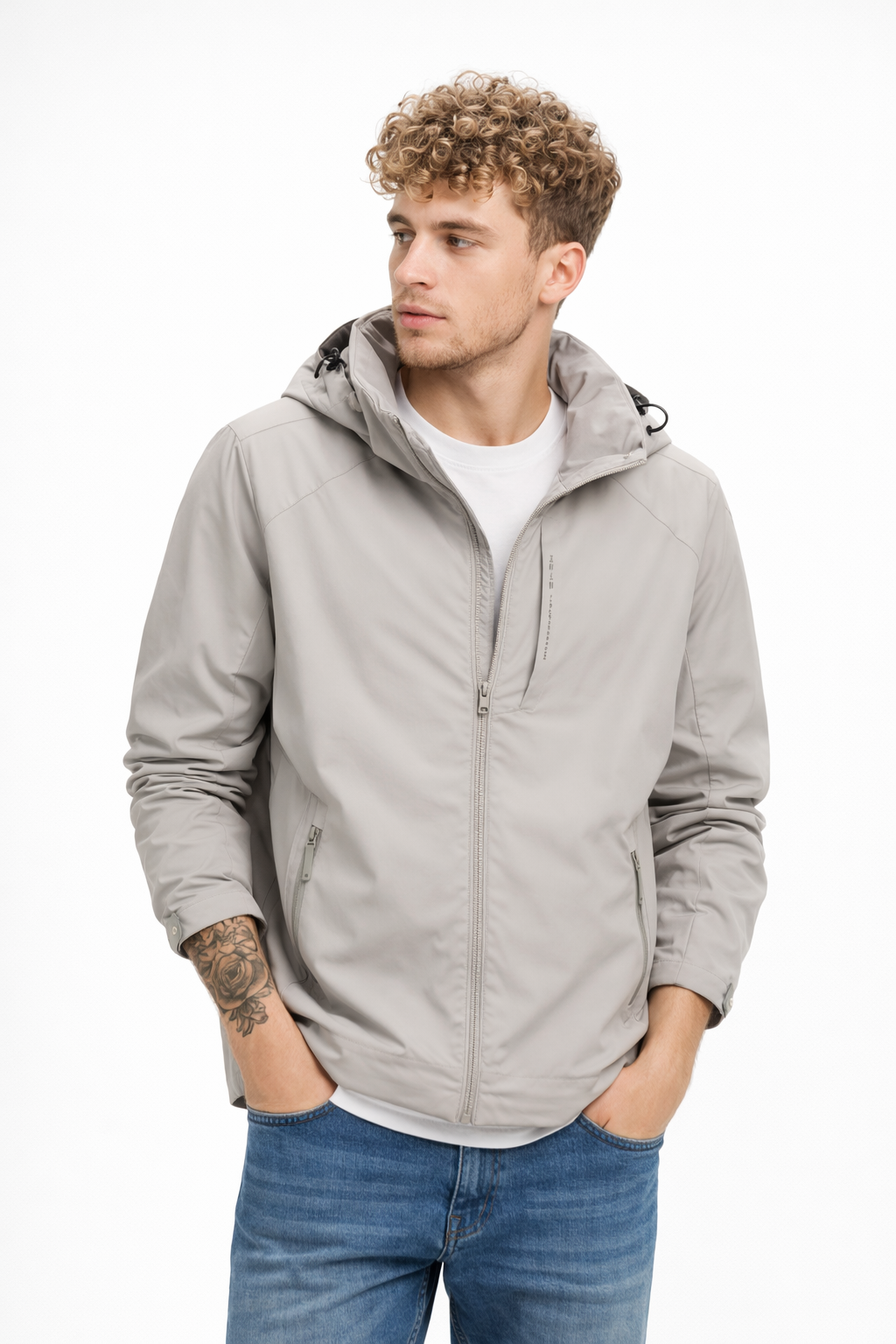 Куртка-ветровка мужская 2XL Серо-бежевый (26127499)
