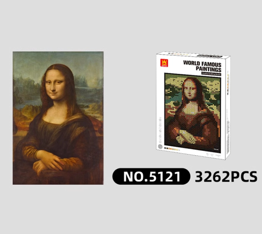 Конструктор 3D Wange картина Mona Lisa Мона Лиза 5121 для детей и взрослых 3262 детали - фото 2