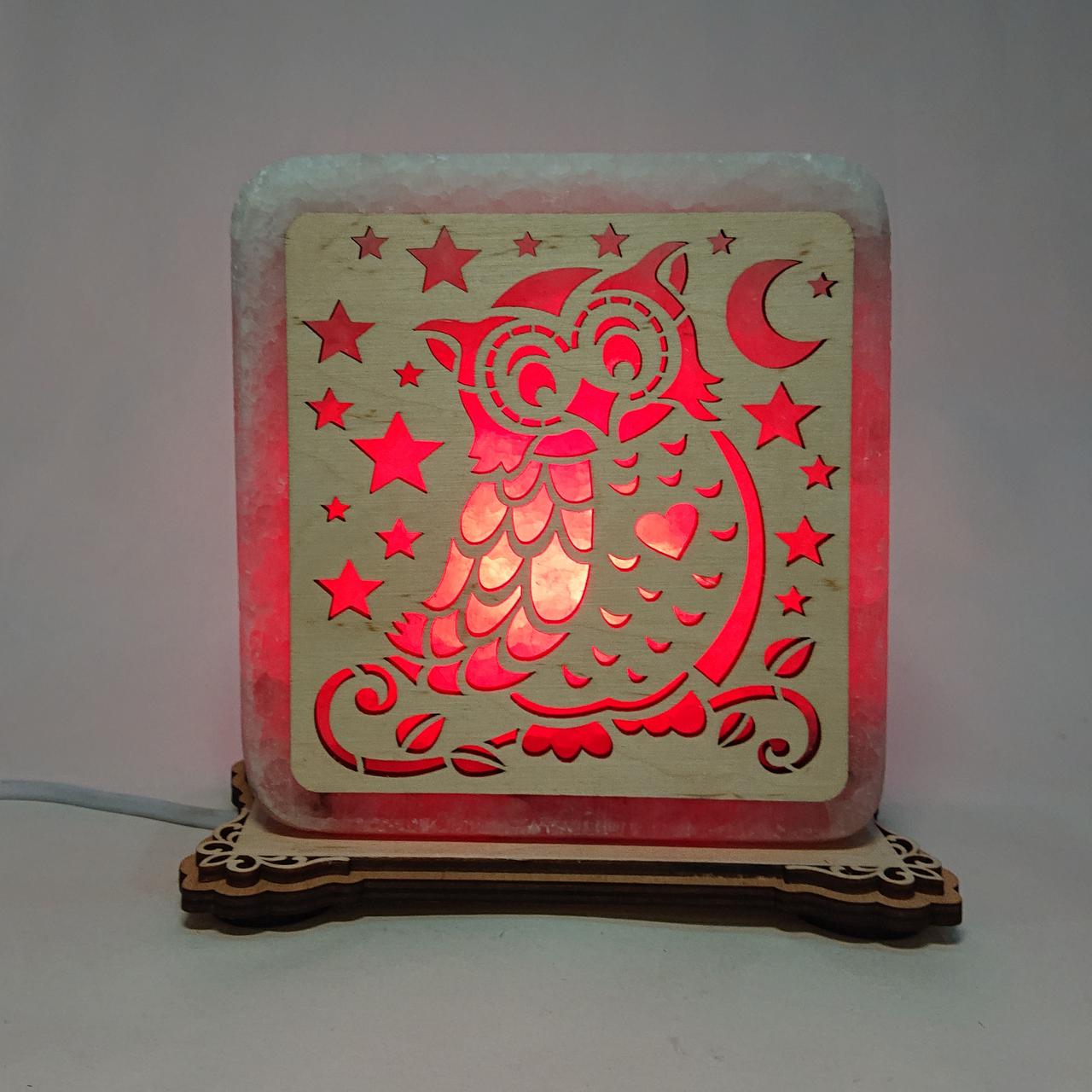 Соляной светильник Сова (k-0019-r)