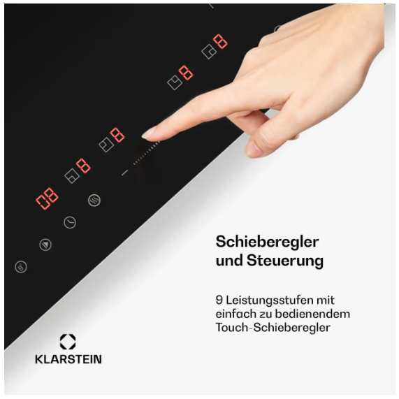 Варочная индукционная панель для кухни KLARSTEIN PowerGlide на 4 зоны 8000 Вт (10046565) - фото 6