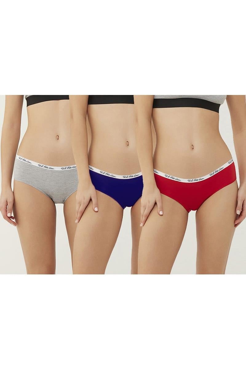 Трусики-шортики U.S. Polo ASSN р. 2/S 3 шт. Серый/Синий/Красный (73928)