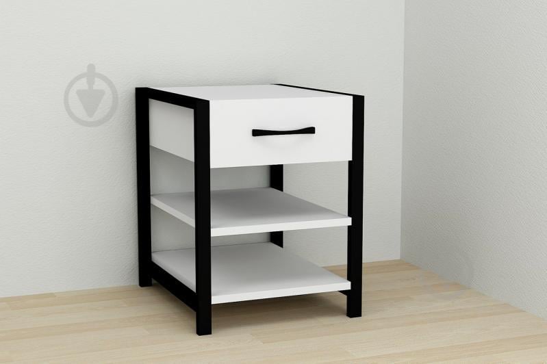 Тумба Ferrum-decor Вивьен 1/2 50x41x40 см Черный с белым (XK00073)