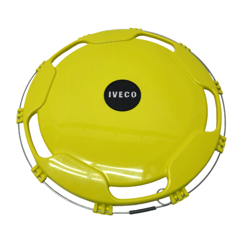 Колпак из пластика на заднее колесо 22,5'' желтый с логотипом (PL102432) Колпак из пластика на заднее колесо 22,5'' желтый с логотипом (PL102432)