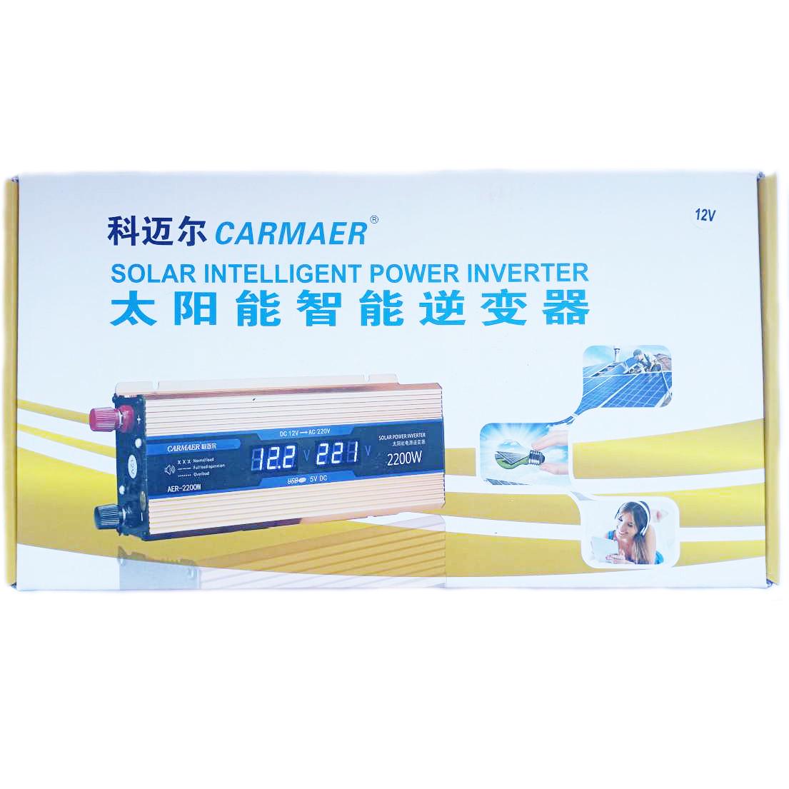 Автомобільний інвертор Carmaer Power Inverter 027 c 12V на 220V 2200W модифікована синусоїда Gold (11069) - фото 5