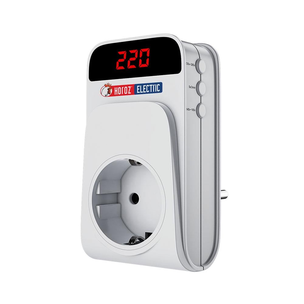 Реле напряжения в розетку HOROZ ELECTRIC PROTEX-R 16А