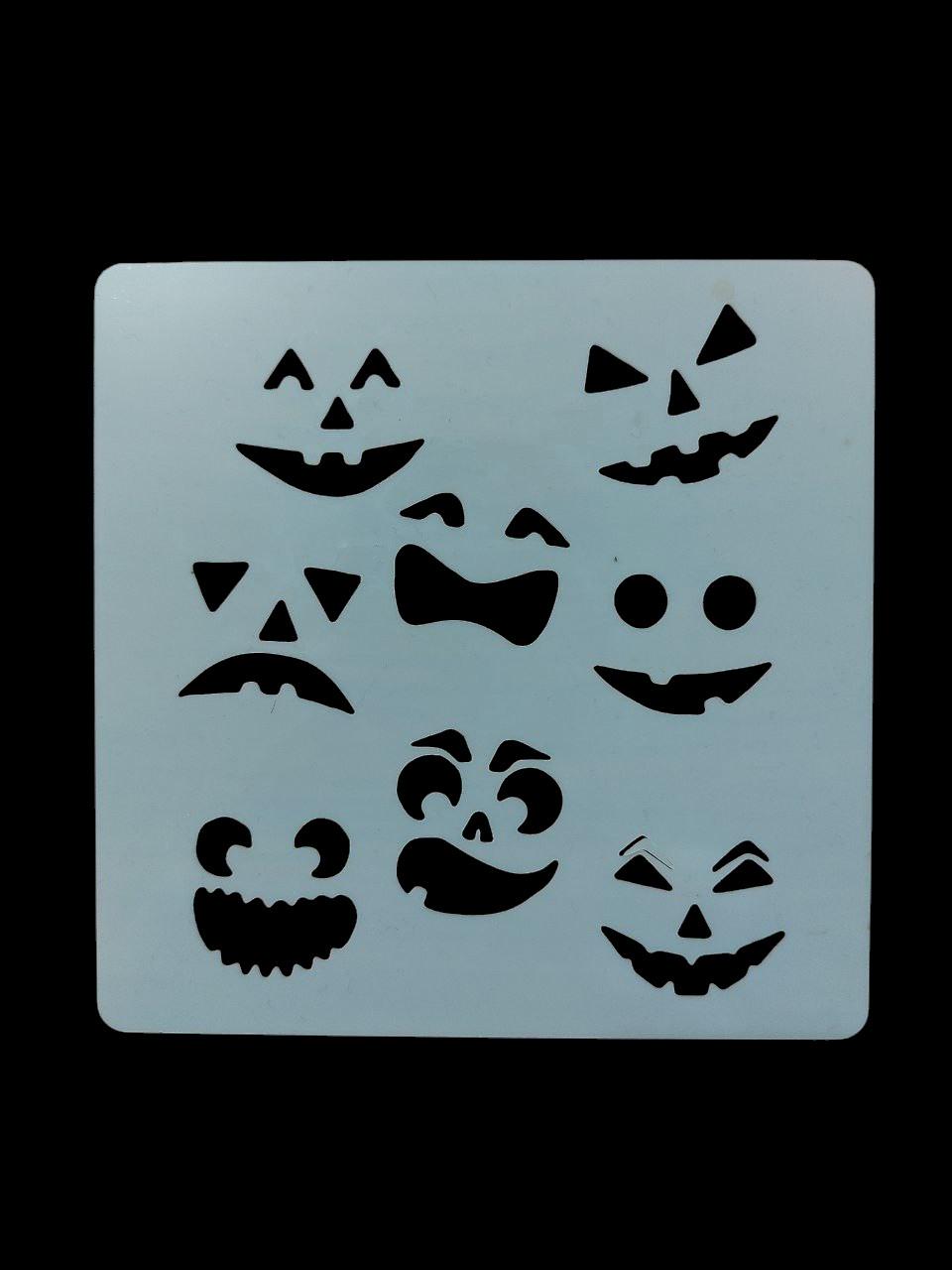 Трафарет на Хэллоуин Смайлики 13x13 см Серый (7615/52) - фото 2 Трафарет на Хэллоуин Смайлики 13x13 см Серый (7615/52) - фото 2