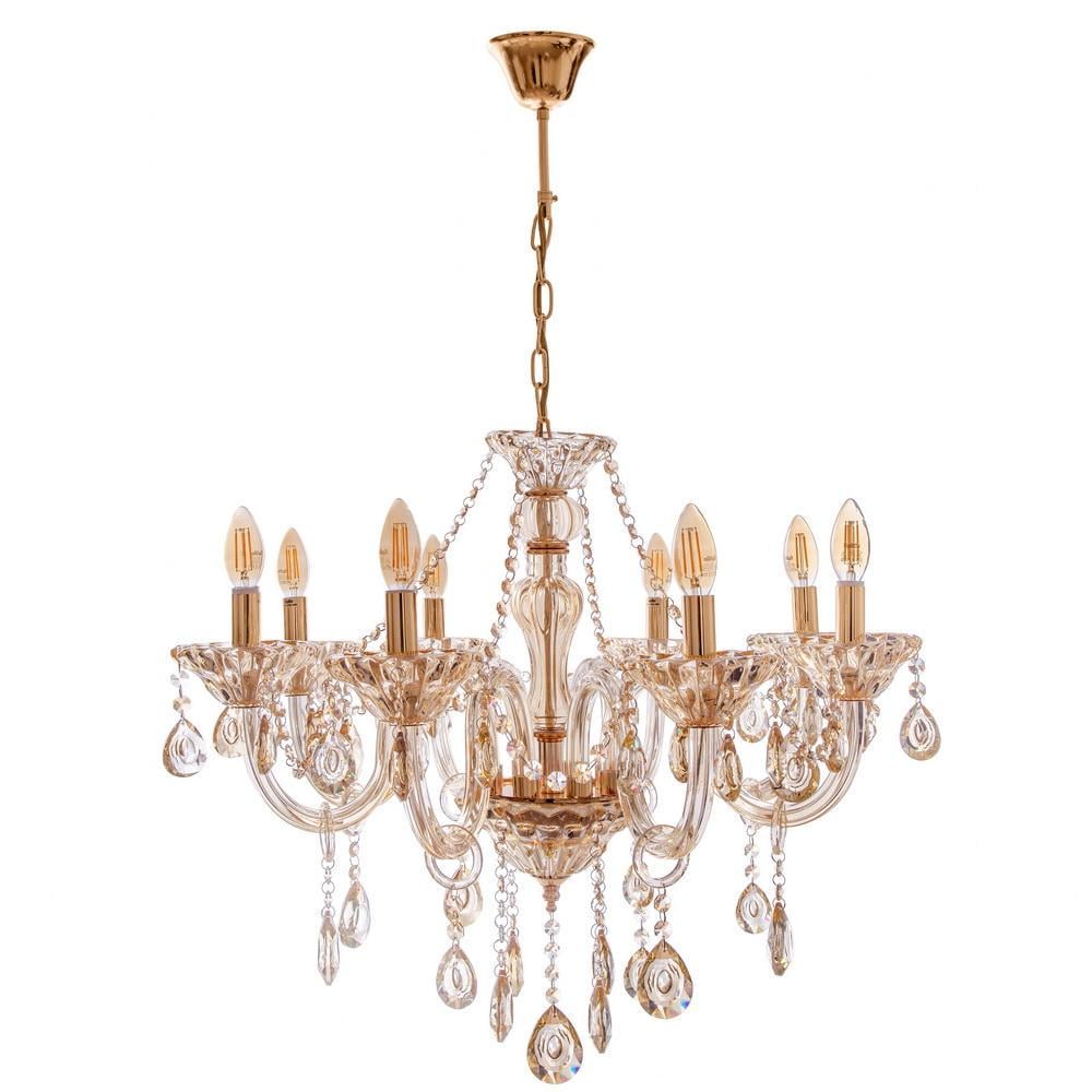 Люстра свеча подвесная хрустальная классическая Brille BCL-687S/8 E14 G