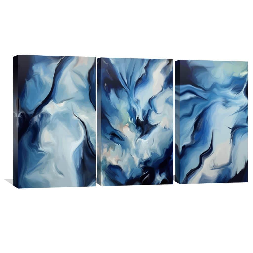 Картина Абстрактное синее пламя 186x80 см (Y3-34)