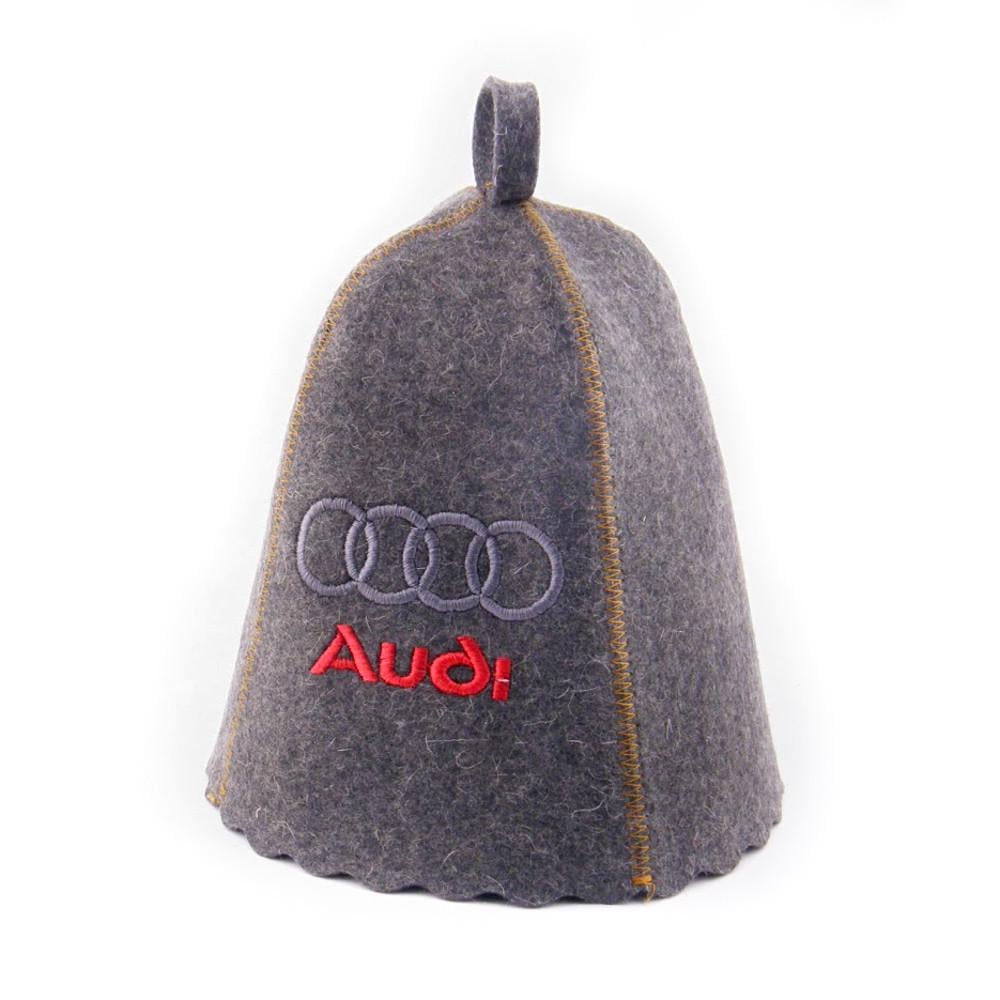 Банная шапка Luxyart "Audi" натуральный войлок Серый (LA-248)