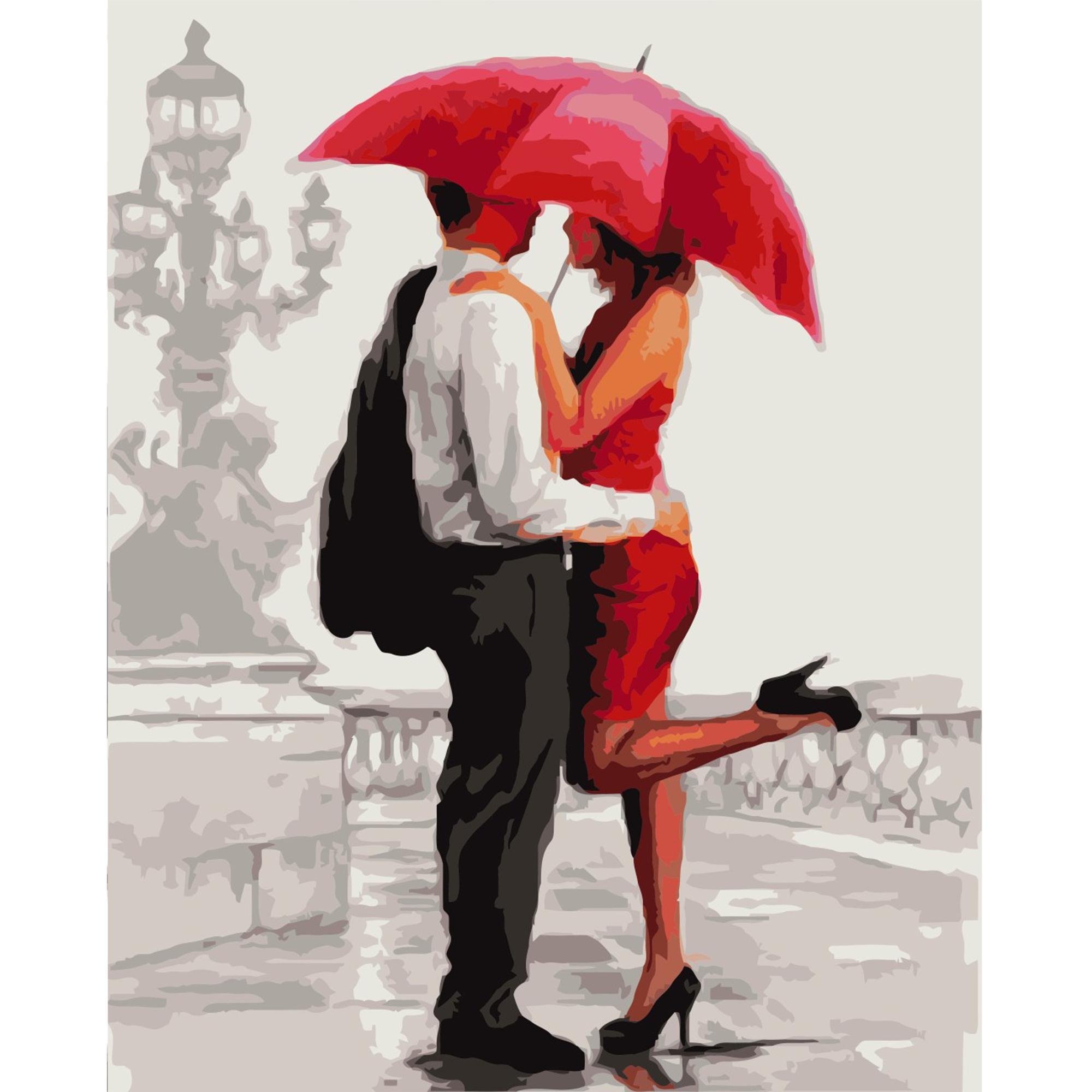 Картина по номерам Strateg Двое под зонтом 40x50 см (VA-0050)