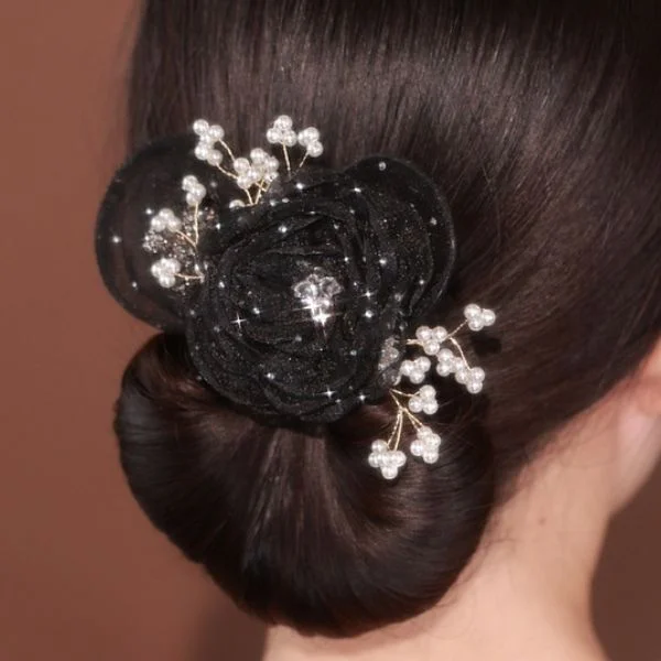 Заколка для волос с цветком с бусинами (AN00222) - фото 3 Заколка для волос с цветком с бусинами (AN00222) - фото 3