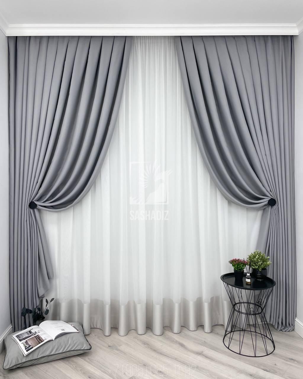 Шторы блэкаут 2х2,7 м 2 шт. Серый (7027ш 2)