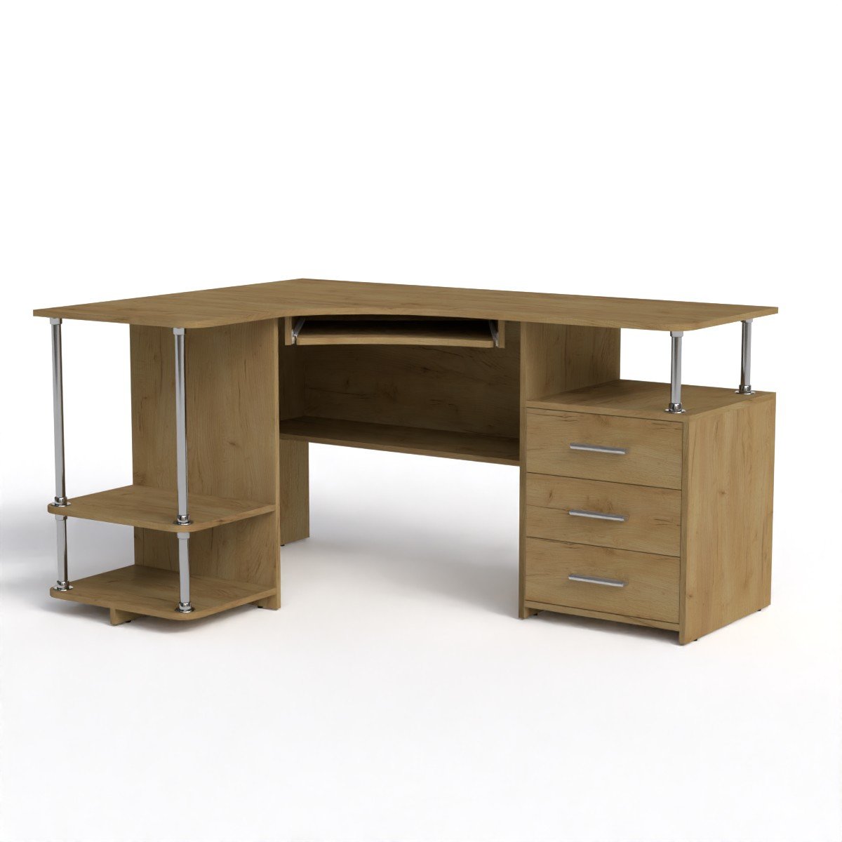 Стол компьютерный Компанит СУ 4 150х110х76,6 см Дуб крафт золотой (66f00bd2e46f9163b52628ab)