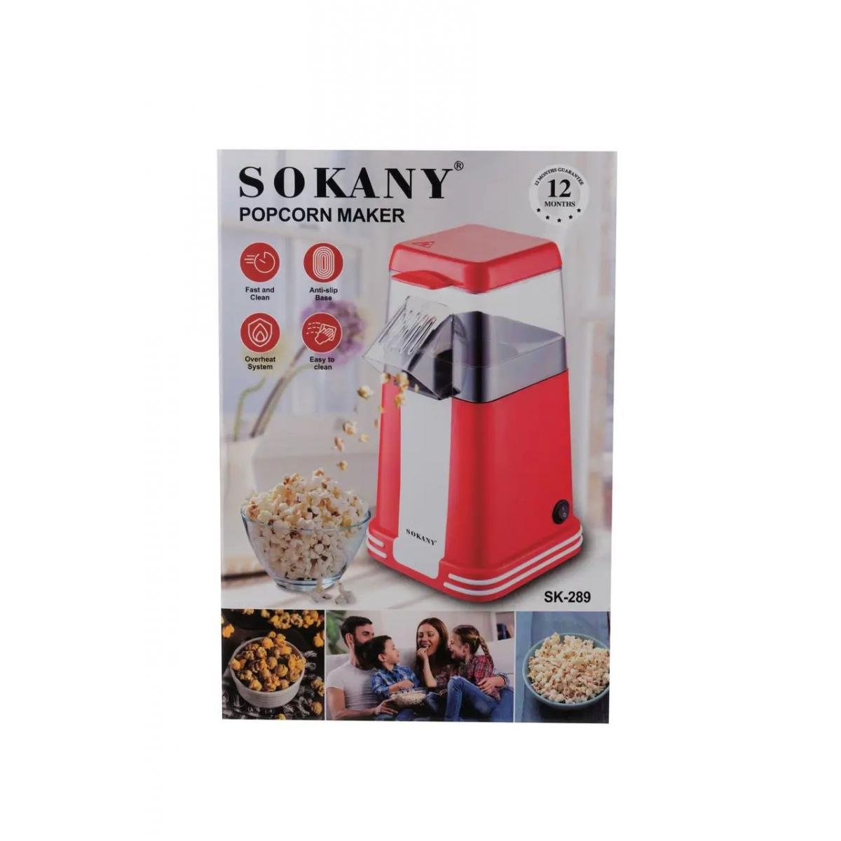 Аппарат для попкорна Sokany SK289RW настольный 220 Вт Красный (100-107-SK289RW) - фото 6