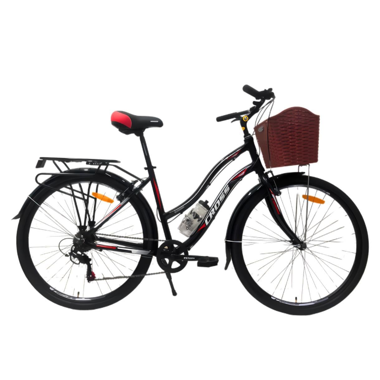 Велосипед Cross Elegant 28" 18" Чорно-червоний (102)