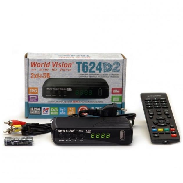 Тюнер T2 World Vision 624 з екраном WI-FI T62D2 - фото 1