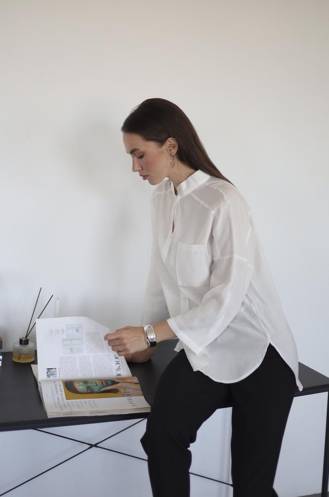 Сорочка LIpar 2962 оверсайз р. 54 Кремовий (16957464) - фото 3