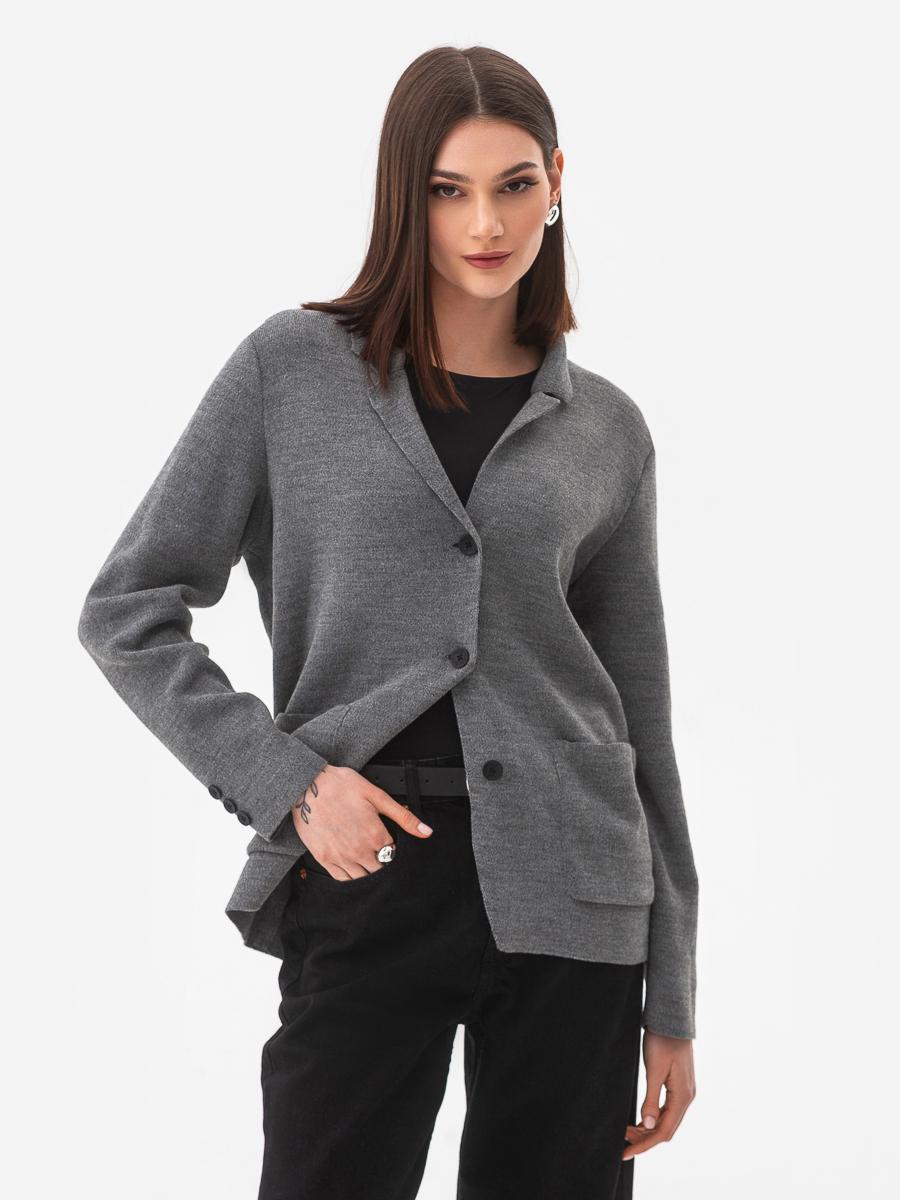 Пиджак легкий вязаный женский SVTR р. 42-50 Серый (596)