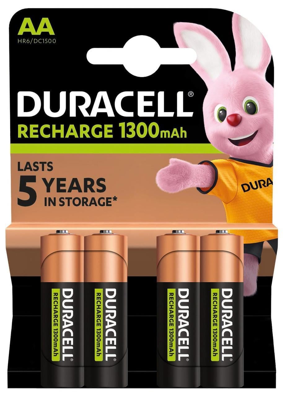 Акумулятори Duracell Rechargeable AA 1300 mAh 4 шт. (6832572) Акумулятори Duracell Rechargeable AA 1300 mAh 4 шт. (6832572)