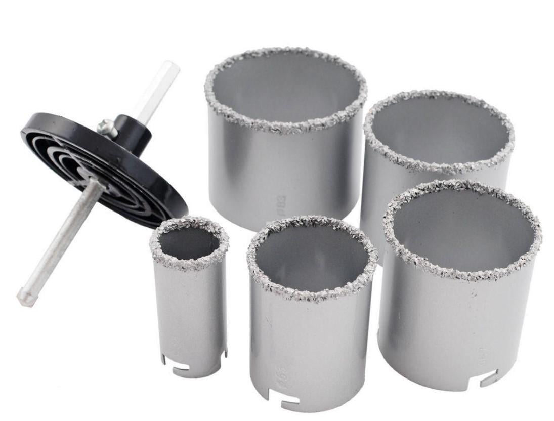 Набор фрез корончатых Miol 33/53/67/73/83 мм 7 шт. корончатые сверла с вольфрамовым напылением по бетону (23920)