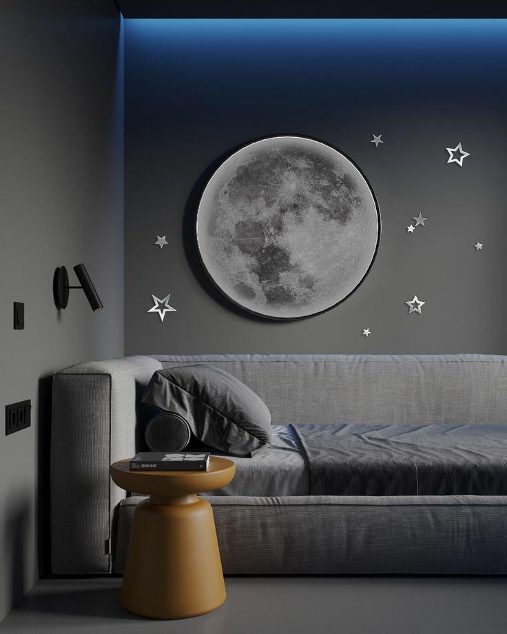 Декор зеркальный DFA Звезды для стен и мебели 9 шт. Серебряный (YA00008-S)