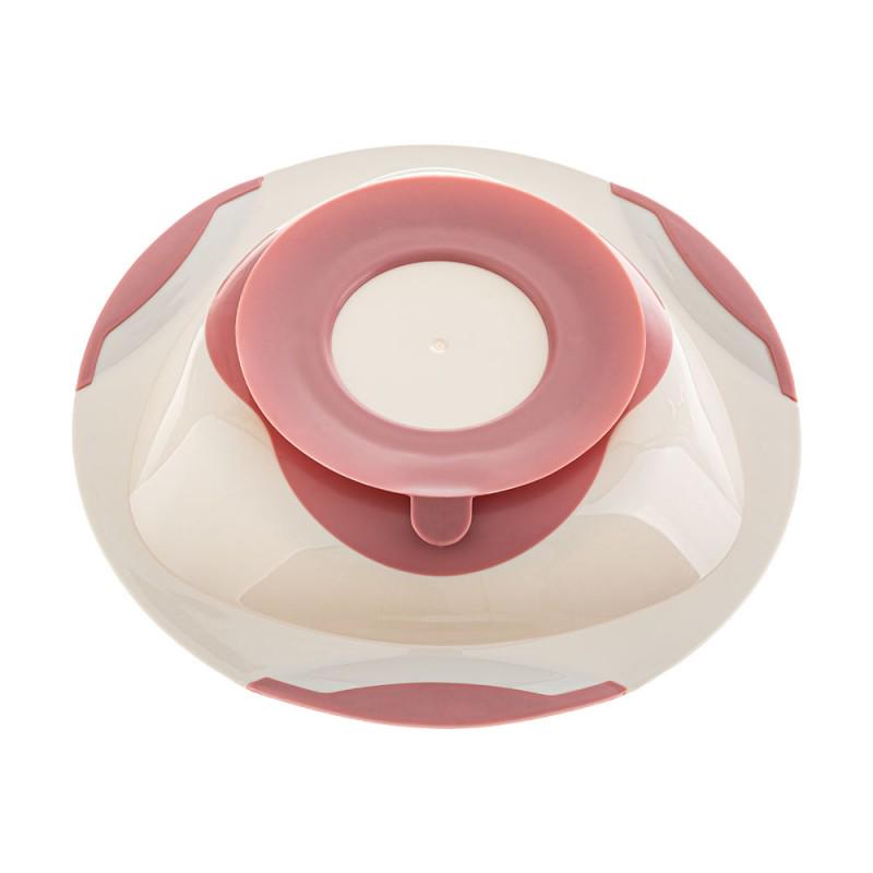 Тарелка на присоске Akuku A0525 Розово-серый - фото 2